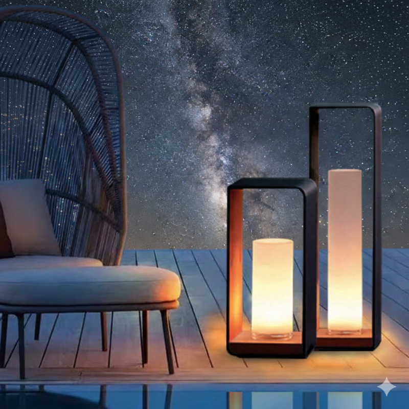 Duskara | Black LED Outdoor Landscape Light Square Frame for Patio & Garden