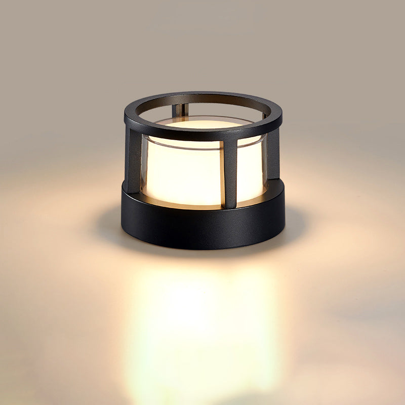 Kairo | Black LED Cylinder Ground Light Hardwired Outdoor Lights