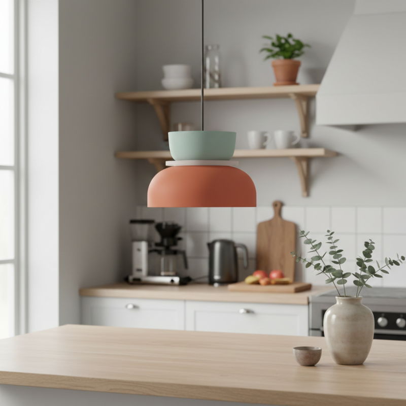 Torin | Colorful Scandinavian Nordic Acrylic Bowl Pendant Light