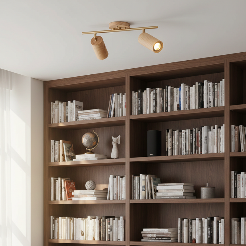 Sylvara | Adjustable Wood Spotlight Ceiling Light with Multi-Head