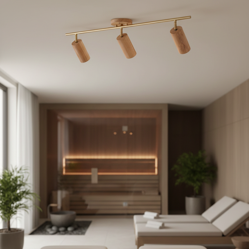 Sylvara | Adjustable Wood Spotlight Ceiling Light with Multi-Head