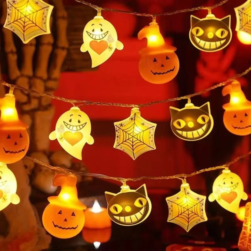 Halloween LED String Lights - Pumpkin, Ghost, Spider Web