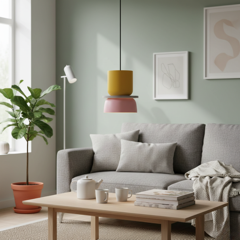 Torin | Colorful Scandinavian Nordic Acrylic Bowl Pendant Light
