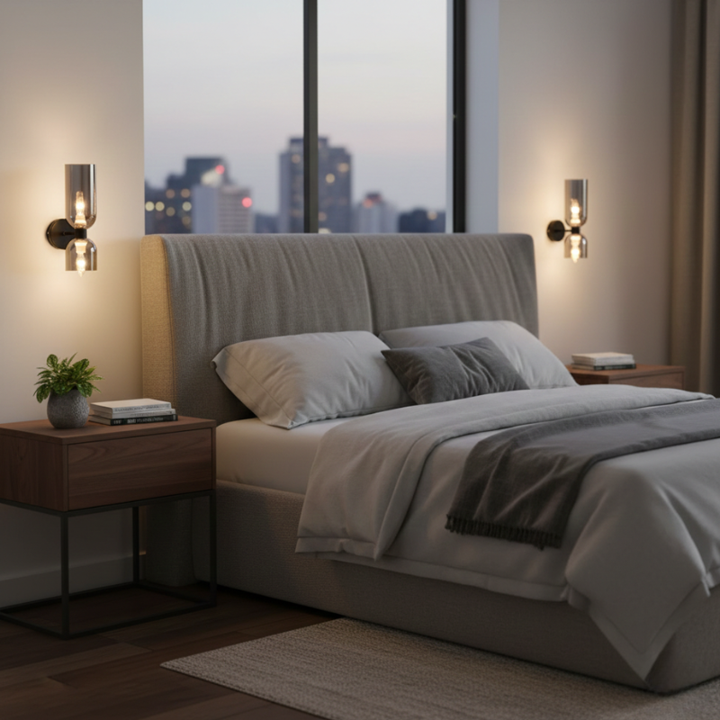 Velora | Double Wall Light LED Glass Sconce Indoor Lighting
