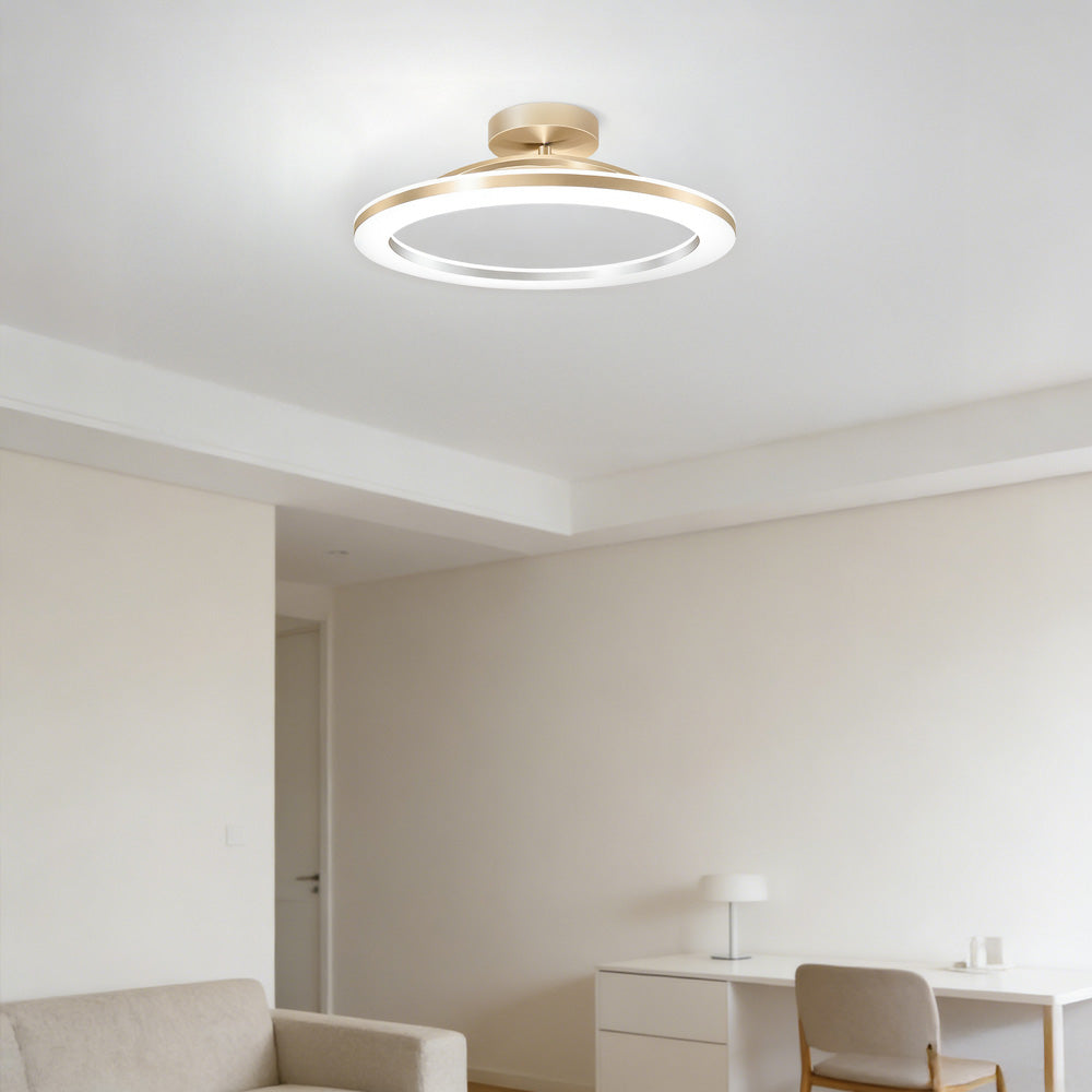Lyra | Ceiling Light Gold Iron LED Flush Mount for Hallway and Entryway