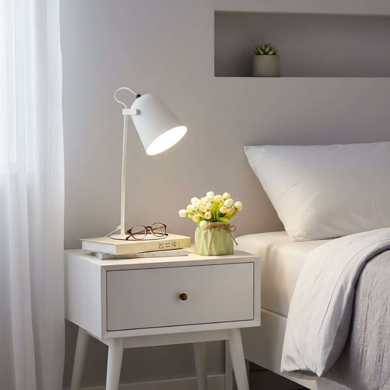 Brielle | Nordic Iron Plug-In Table Lamp for Bedroom Nightstand