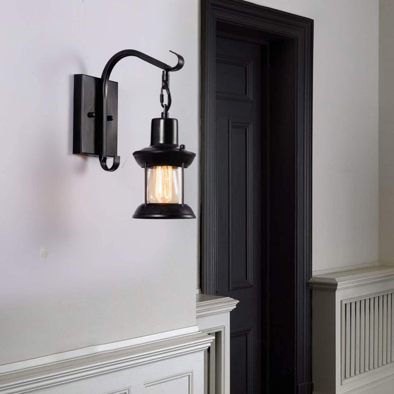 Beam | Retro Wall Sconce – Black Metal Indoor Light Fixture