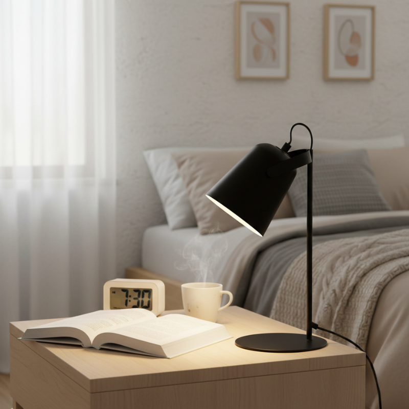 Brielle | Nordic Iron Plug-In Table Lamp for Bedroom Nightstand