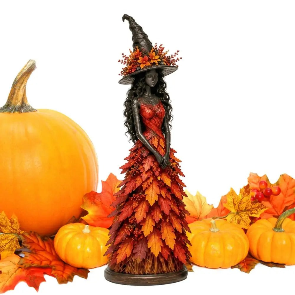 Gothic Harvest Witch Statue Figurine - Desktop Halloween Decor