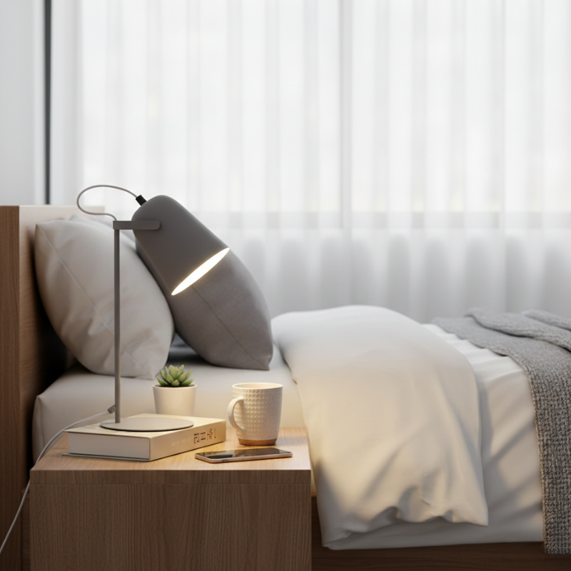 Brielle | Nordic Iron Plug-In Table Lamp for Bedroom Nightstand
