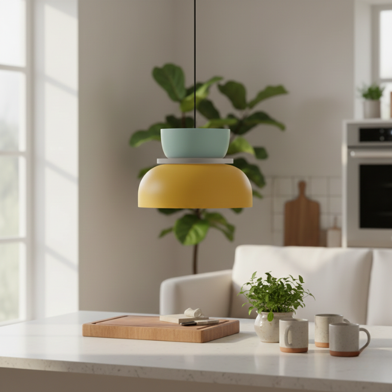 Torin | Colorful Scandinavian Nordic Acrylic Bowl Pendant Light