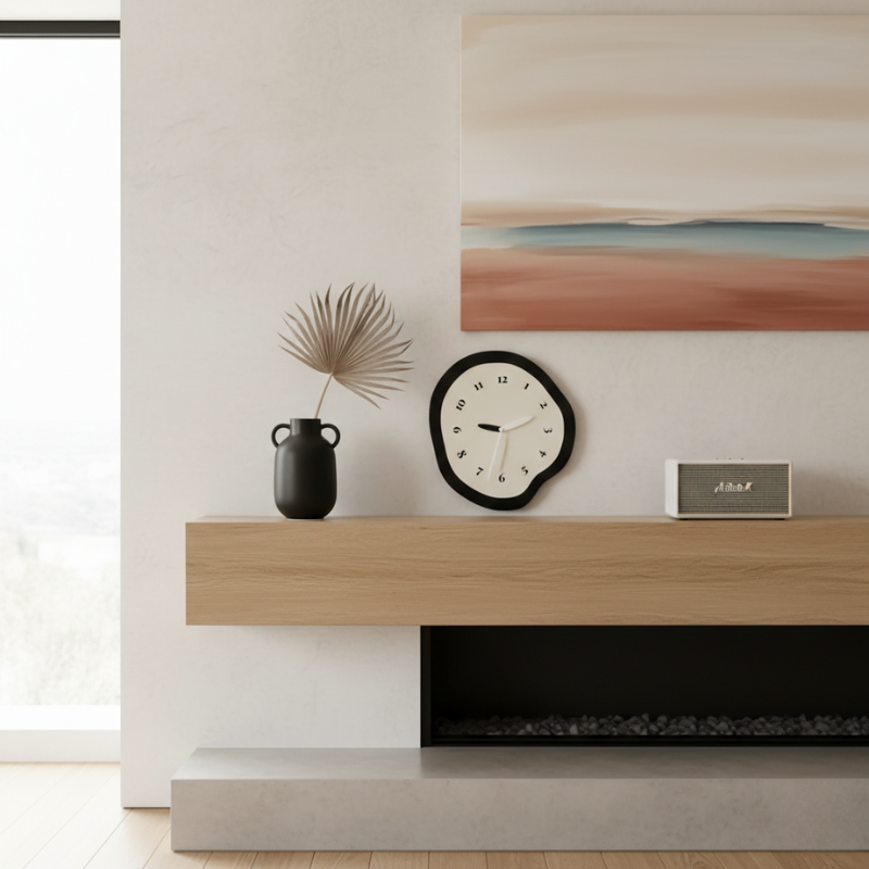 Corvane |  Clean-Lined Pendulum Wall Clock with Abstract Design