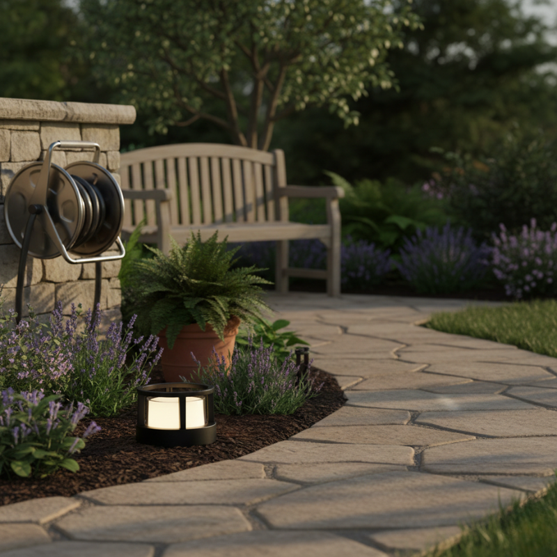 Kairo | Black LED Cylinder Ground Light Hardwired Outdoor Lights