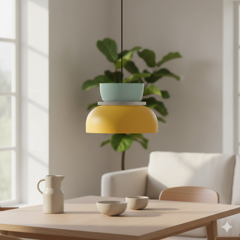 Torin | Colorful Scandinavian Nordic Acrylic Bowl Pendant Light