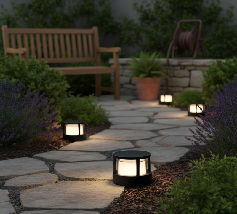 Kairo | Black LED Cylinder Ground Light Hardwired Outdoor Lights