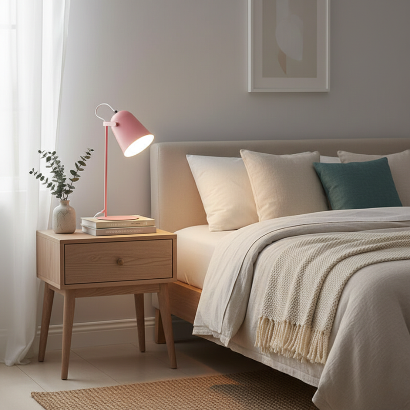 Brielle | Nordic Iron Plug-In Table Lamp for Bedroom Nightstand