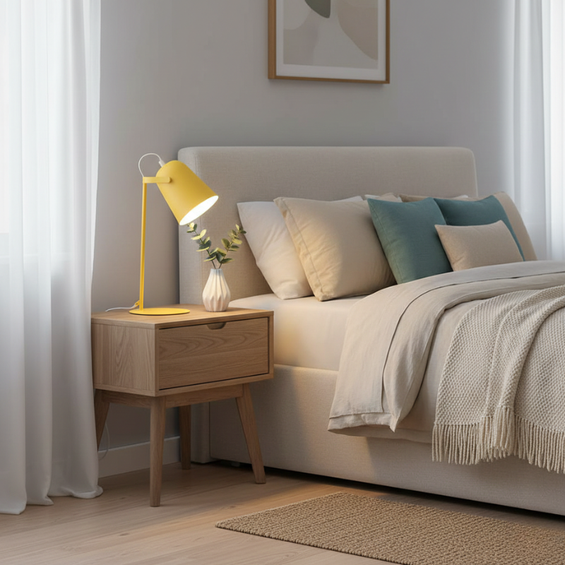 Brielle | Nordic Iron Plug-In Table Lamp for Bedroom Nightstand