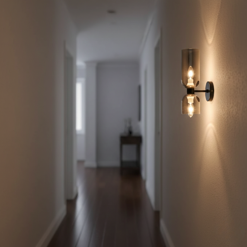Velora | Double Wall Light LED Glass Sconce Indoor Lighting