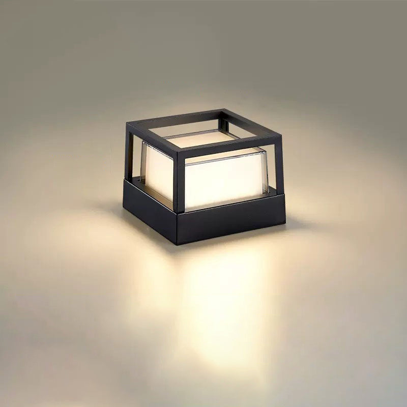 Kairo | Black LED Cylinder Ground Light Hardwired Outdoor Lights