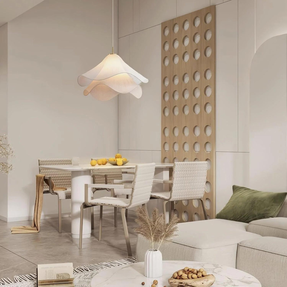 Sora | Japandi Fabric Pendant Light, Dimmable