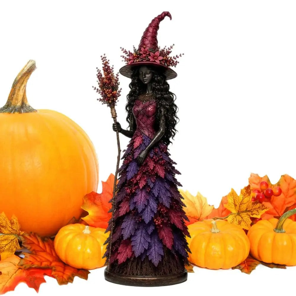 Gothic Harvest Witch Statue Figurine - Desktop Halloween Decor