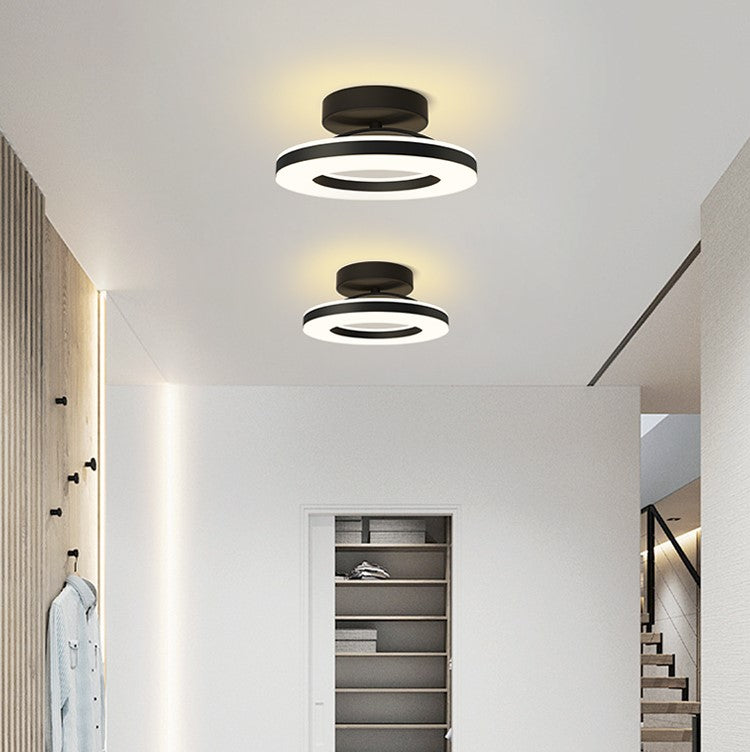 Lyra | Ceiling Light Gold Iron LED Flush Mount for Hallway and Entryway