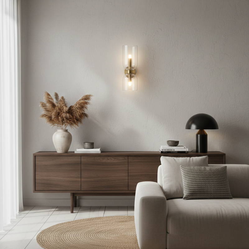 Velora | Double Wall Light LED Glass Sconce Indoor Lighting