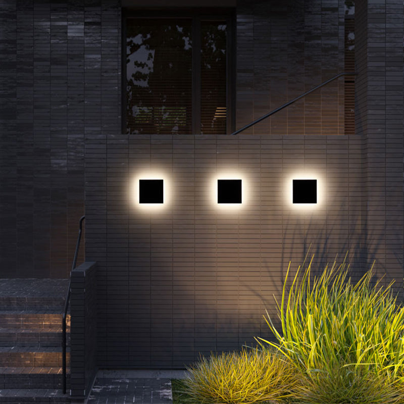 Kira | Outdoor LED Wall Lamp, Black/White, Round/Square