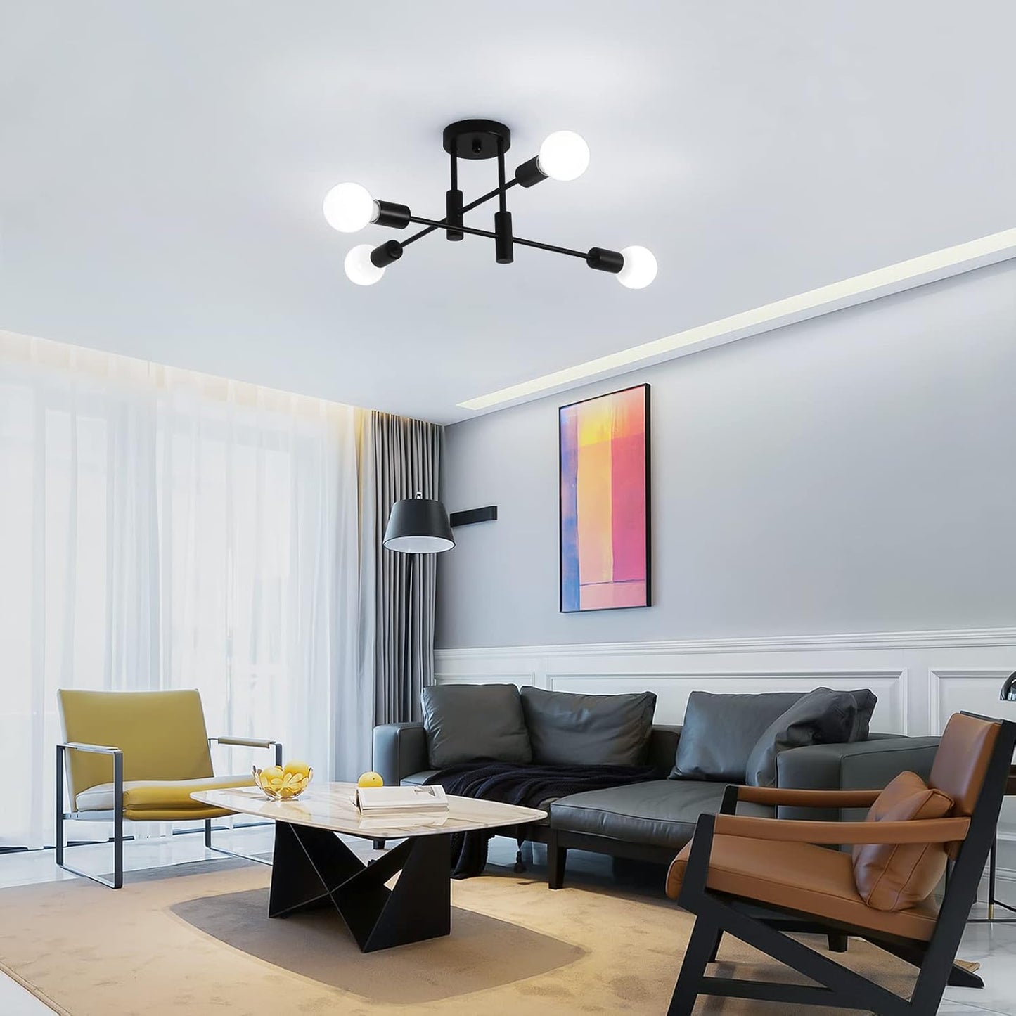 Bennett | Ceiling Light Metal Multi Light Fixture for Living Room
