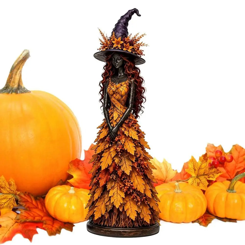 Gothic Harvest Witch Statue Figurine - Desktop Halloween Decor