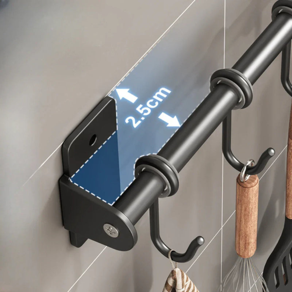 Stella | Wall Mounted Stainless Steel Kitchen Hook Rack