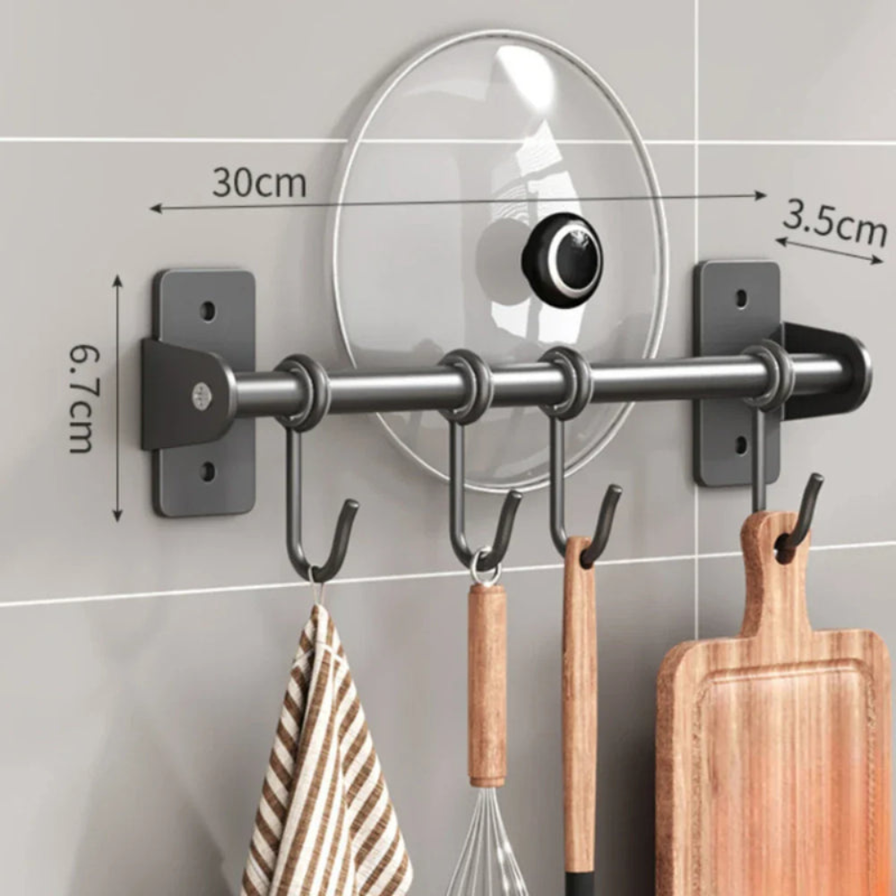 Stella | Wall Mounted Stainless Steel Kitchen Hook Rack
