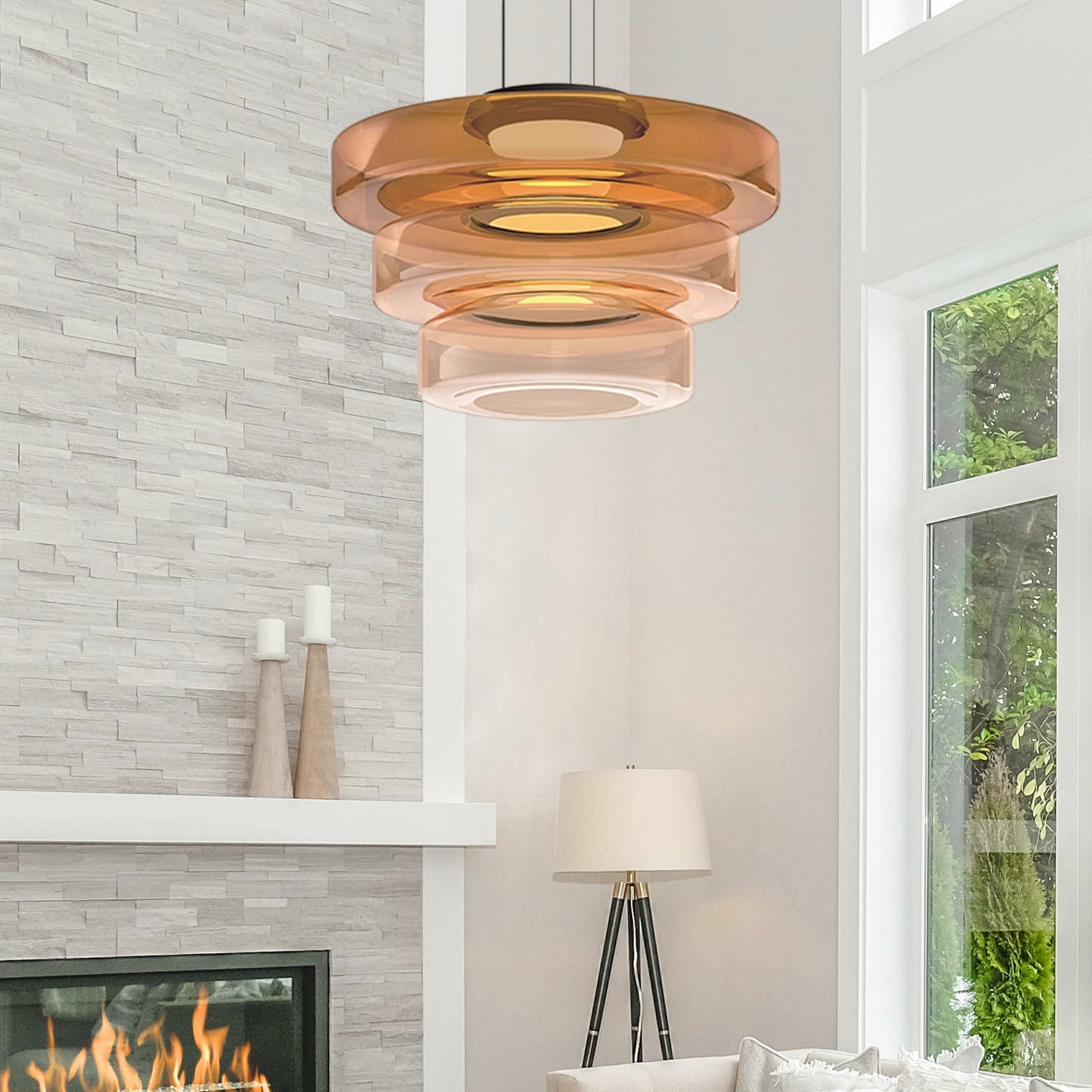 Xenor | Glass Pendant & Ceiling Light for Living Room