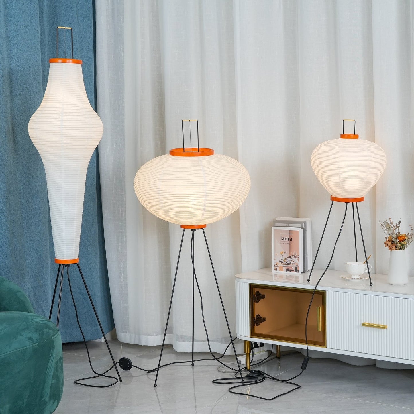 Jaxen | Classic Paper Floor Lamp Lighting for Bedroom or Lounge