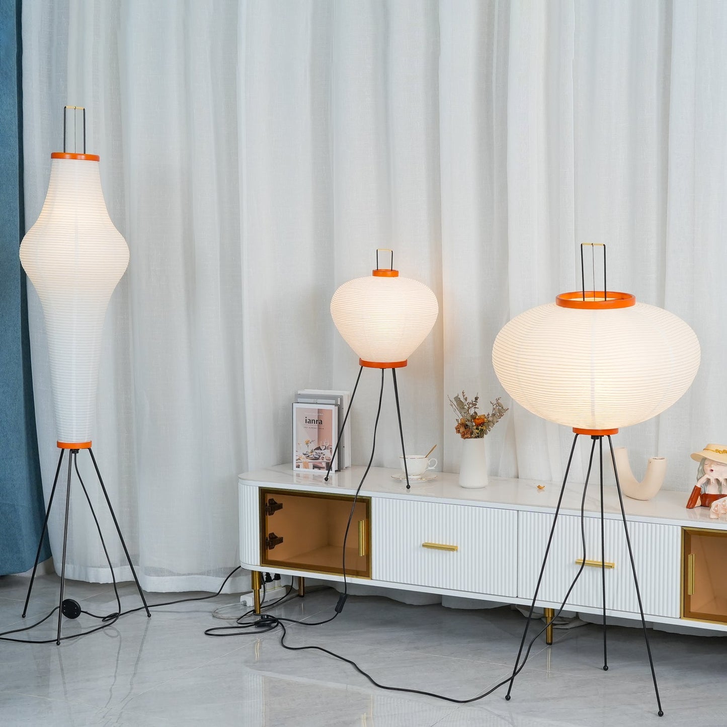 Jaxen | Classic Paper Floor Lamp Lighting for Bedroom or Lounge