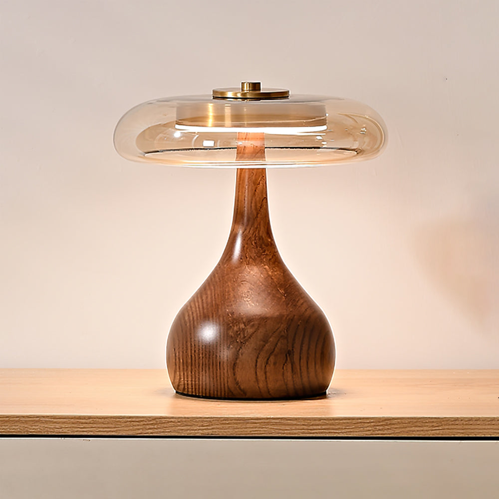 Mistelle | Adjustable Brass Wood LED Cool Light Table Lamp