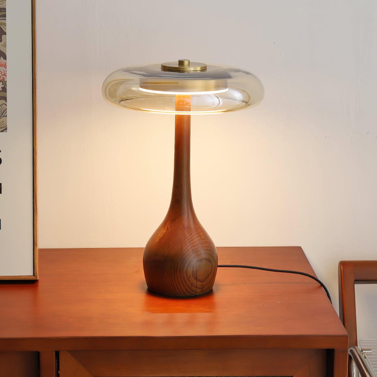 Mistelle | Adjustable Brass Wood LED Cool Light Table Lamp