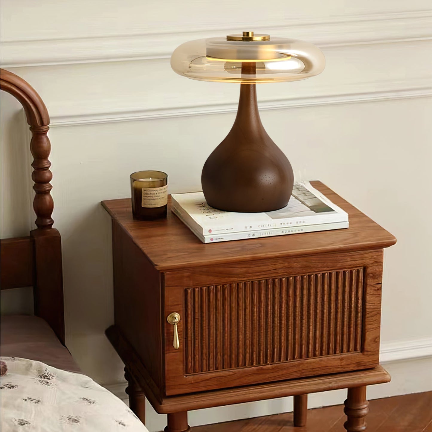 Mistelle | Adjustable Brass Wood LED Cool Light Table Lamp