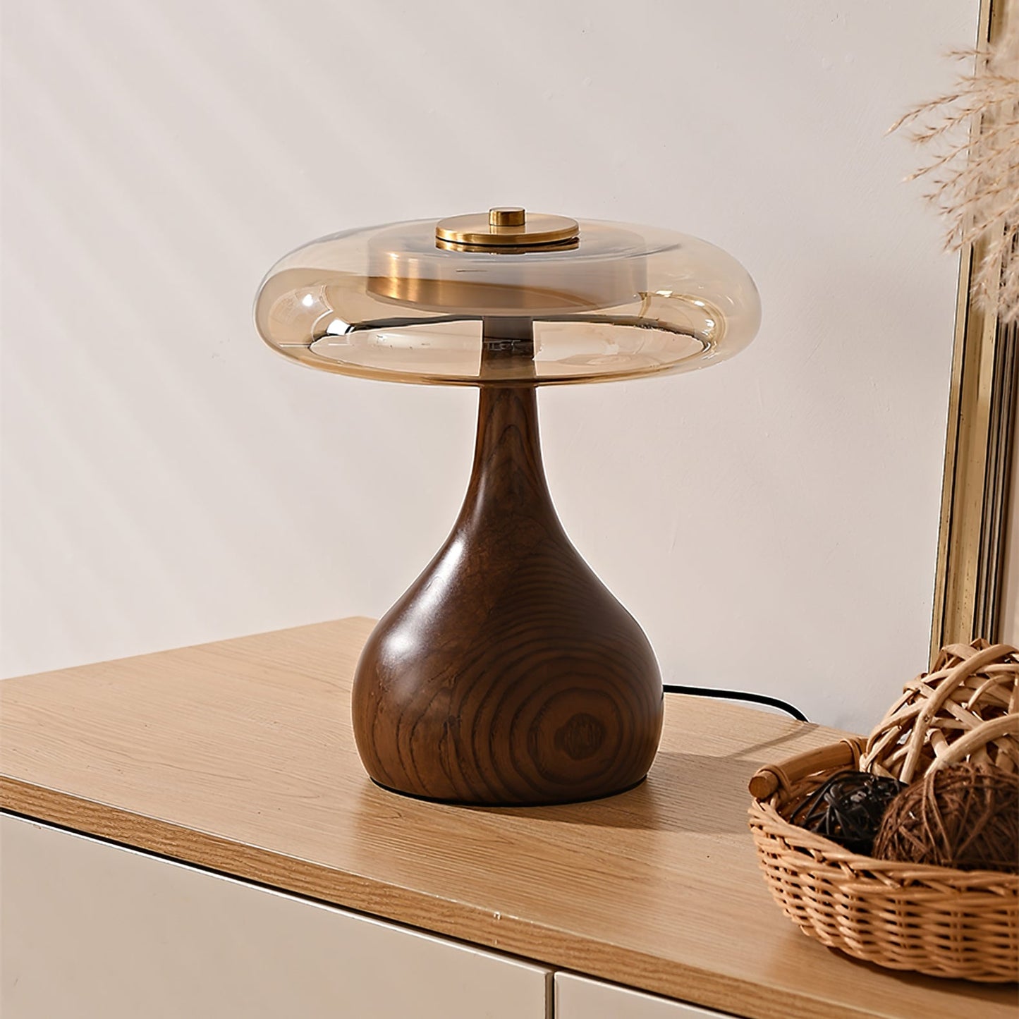 Mistelle | Adjustable Brass Wood LED Cool Light Table Lamp