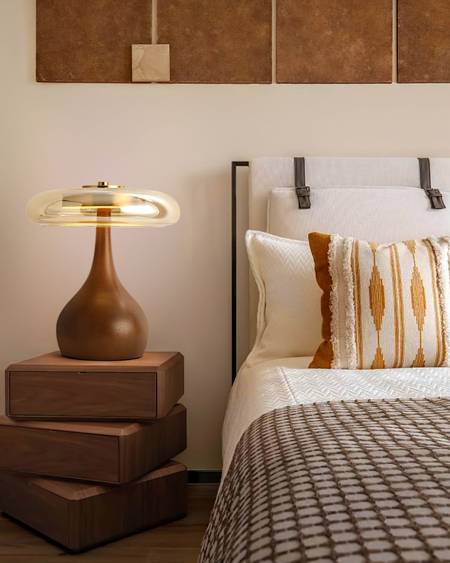 Mistelle | Adjustable Brass Wood LED Cool Light Table Lamp