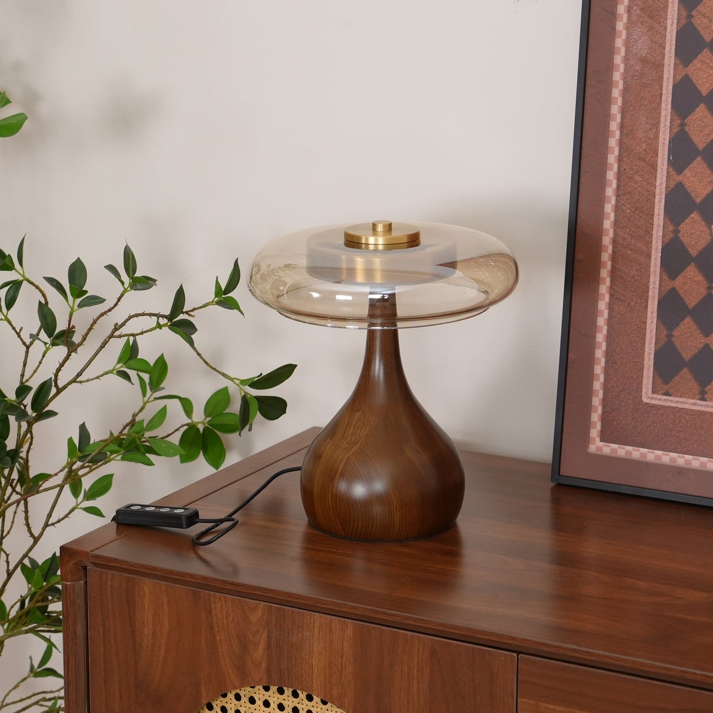 Mistelle | Adjustable Brass Wood LED Cool Light Table Lamp