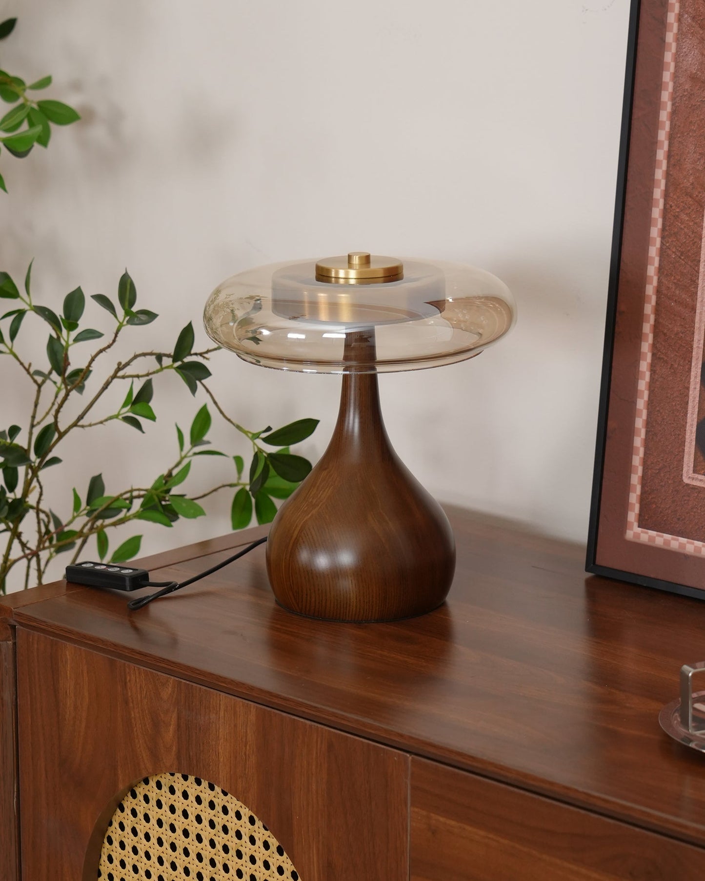 Mistelle | Adjustable Brass Wood LED Cool Light Table Lamp