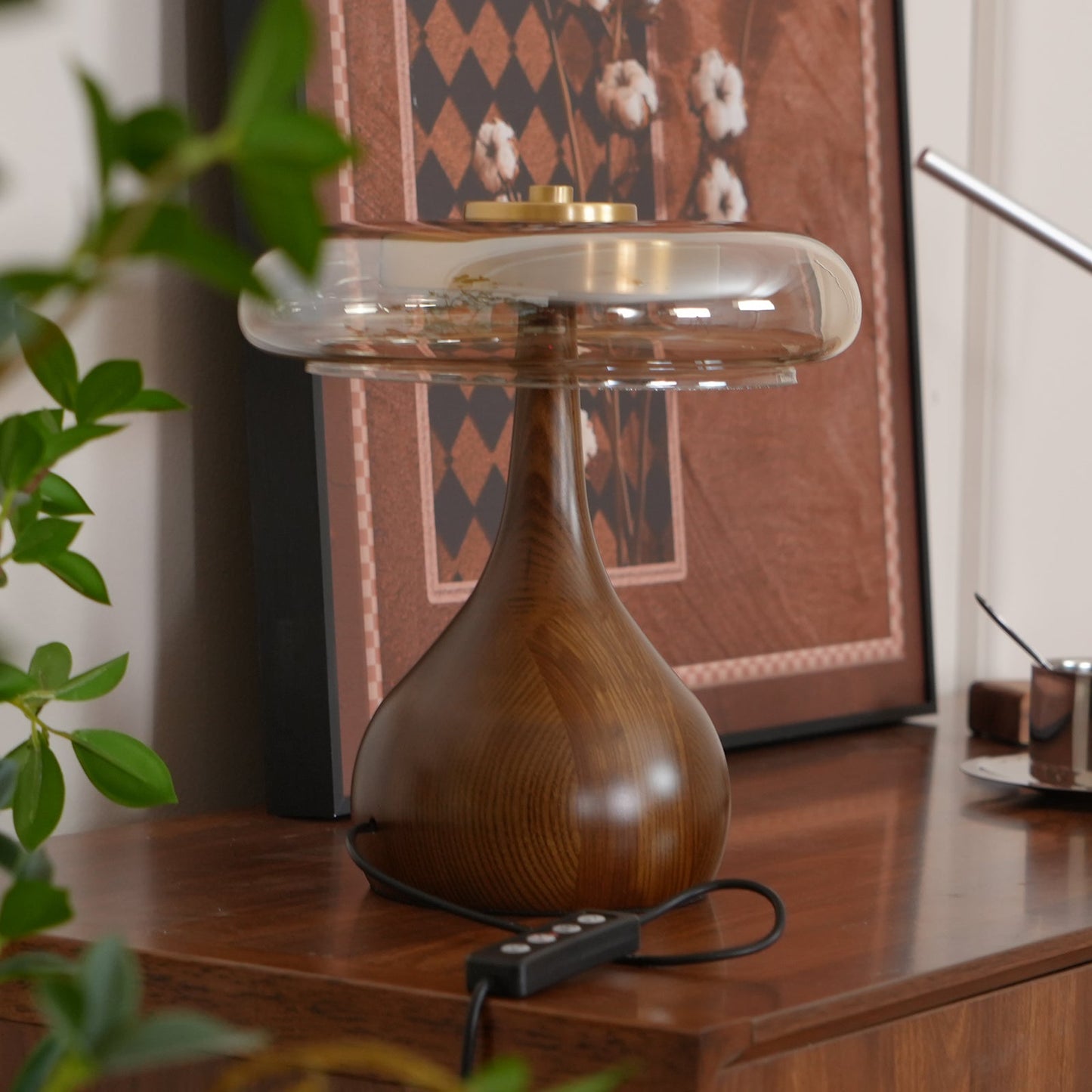 Mistelle | Adjustable Brass Wood LED Cool Light Table Lamp