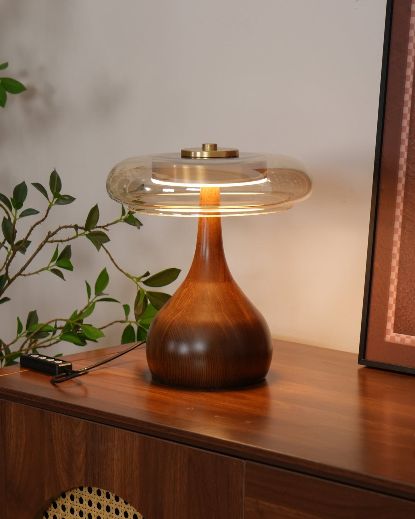 Mistelle | Adjustable Brass Wood LED Cool Light Table Lamp