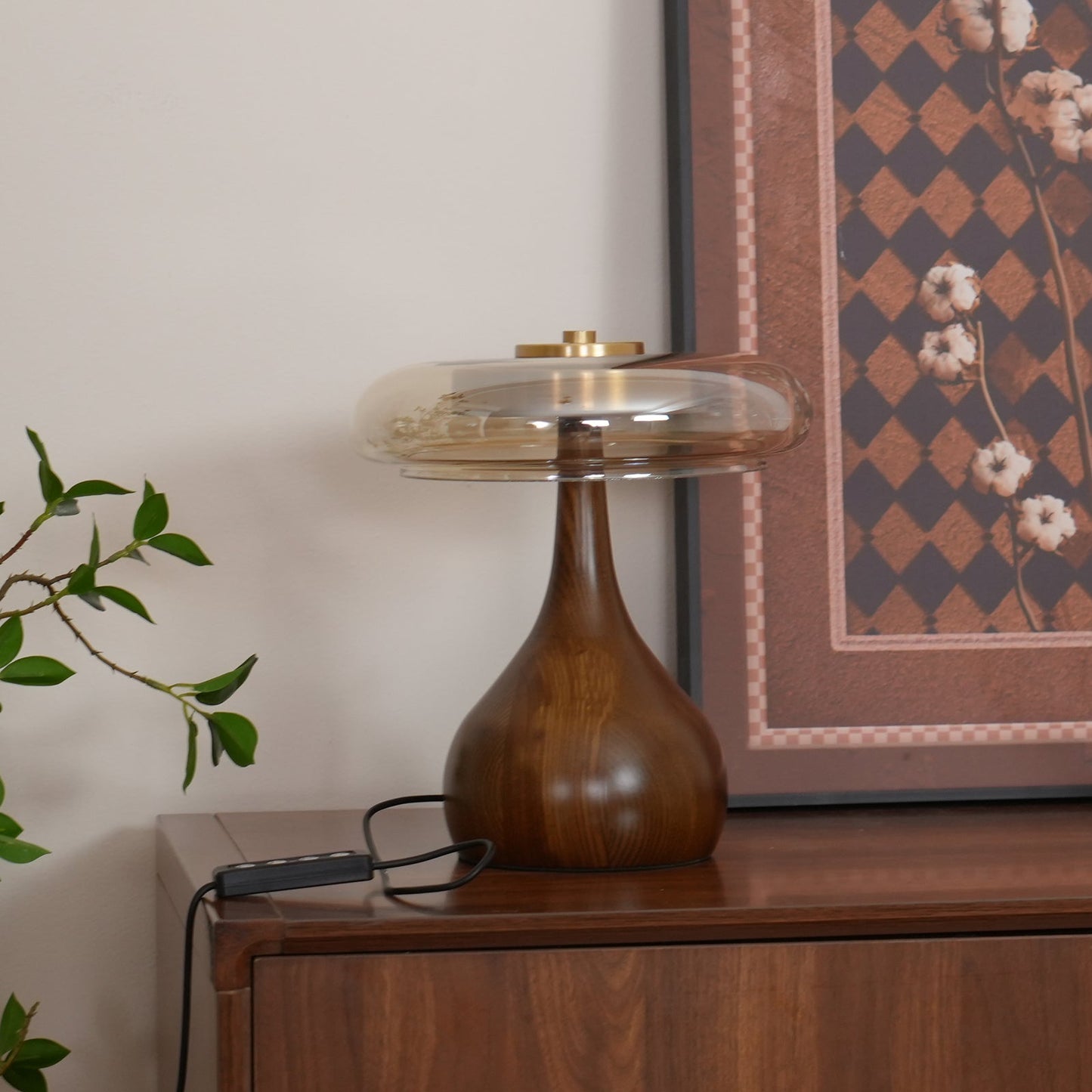 Mistelle | Adjustable Brass Wood LED Cool Light Table Lamp