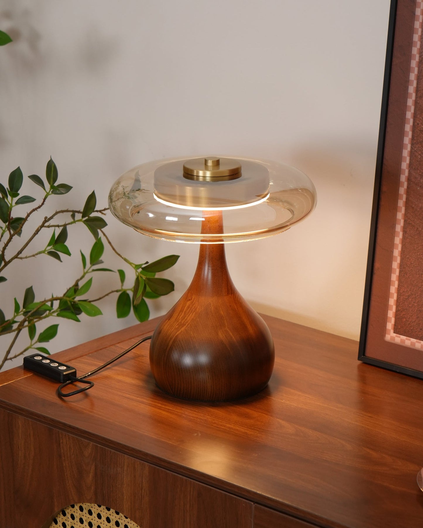 Mistelle | Adjustable Brass Wood LED Cool Light Table Lamp