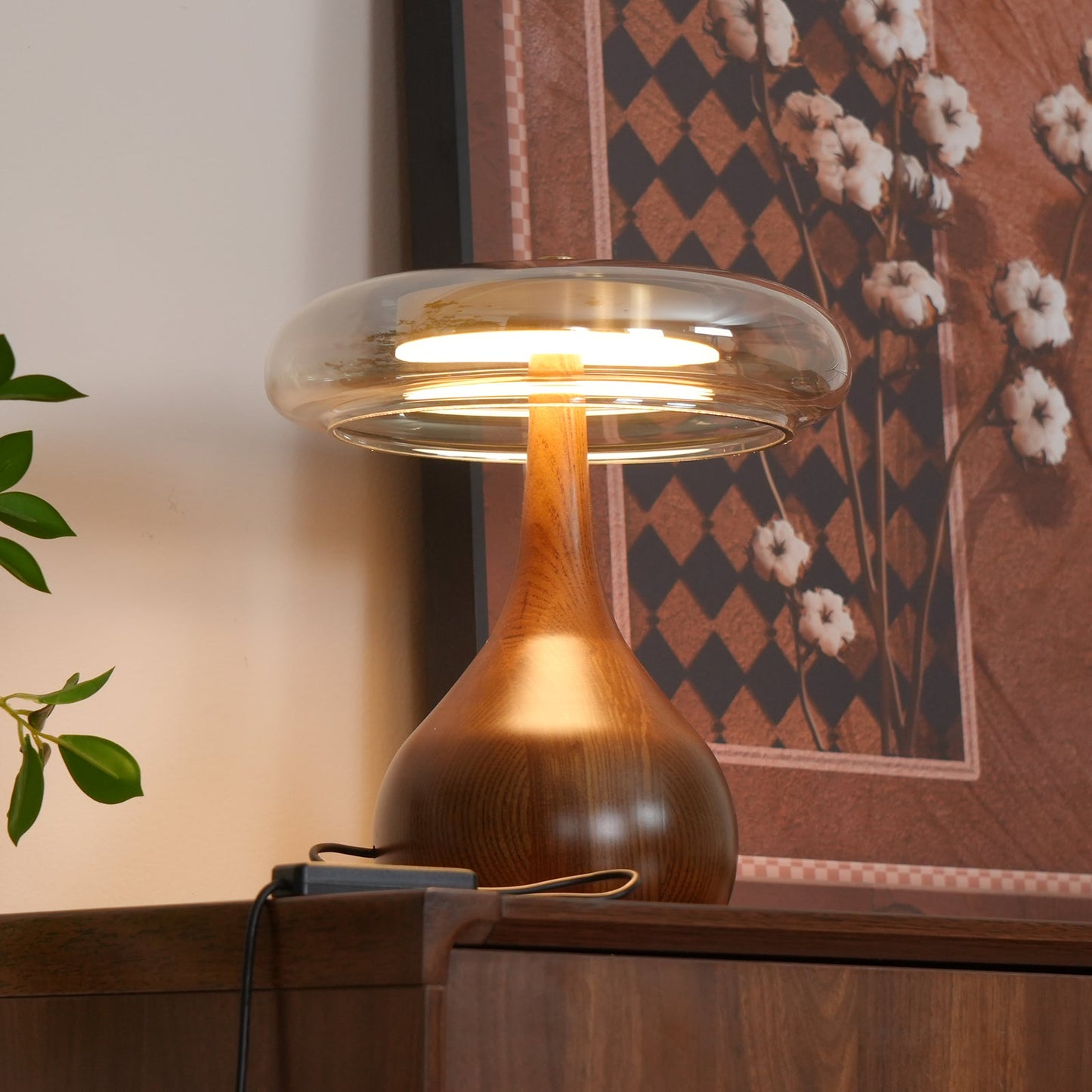Mistelle | Adjustable Brass Wood LED Cool Light Table Lamp