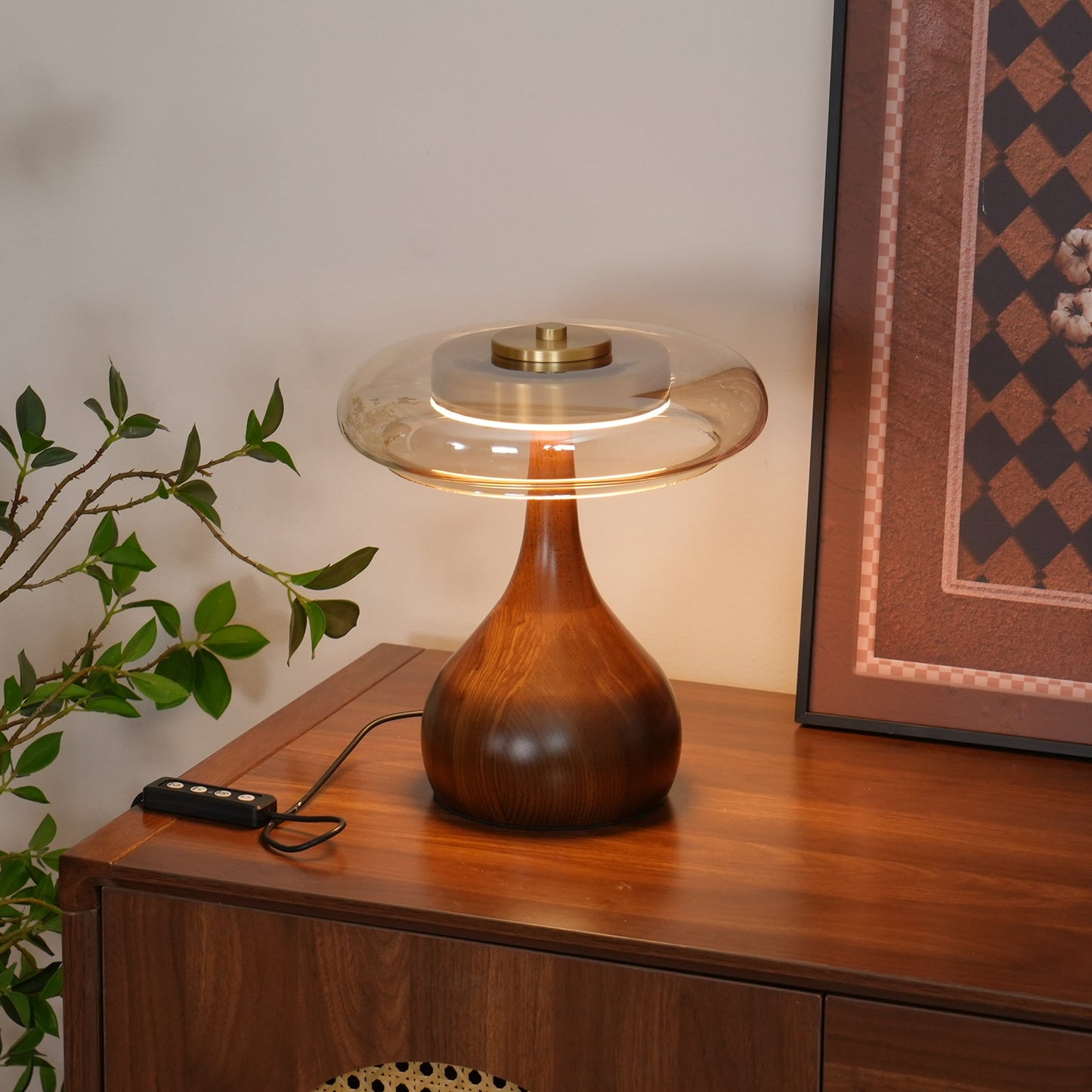 Mistelle | Adjustable Brass Wood LED Cool Light Table Lamp