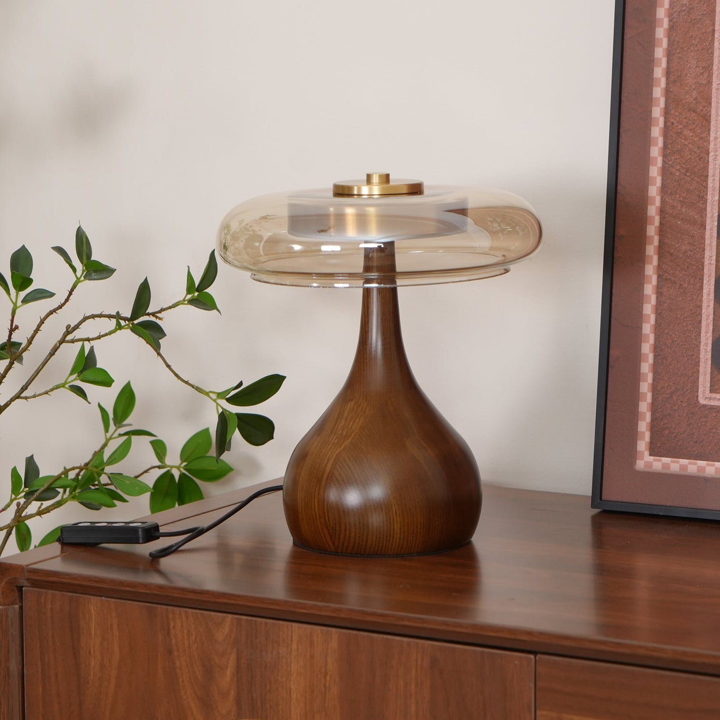 Mistelle | Adjustable Brass Wood LED Cool Light Table Lamp