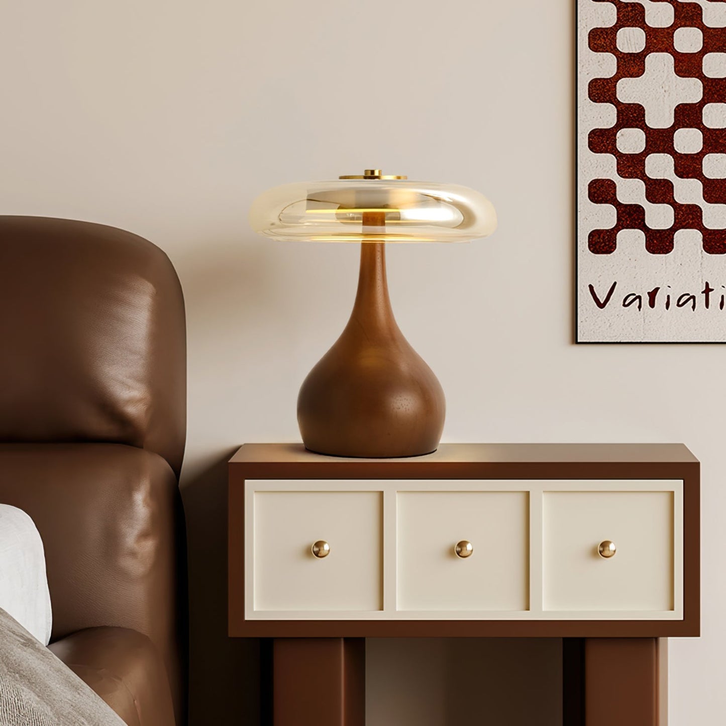 Mistelle | Adjustable Brass Wood LED Cool Light Table Lamp
